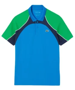 Áo Polo Tennis Thể Thao Lacoste Nam Sọc Vai Màu Xanh Navy